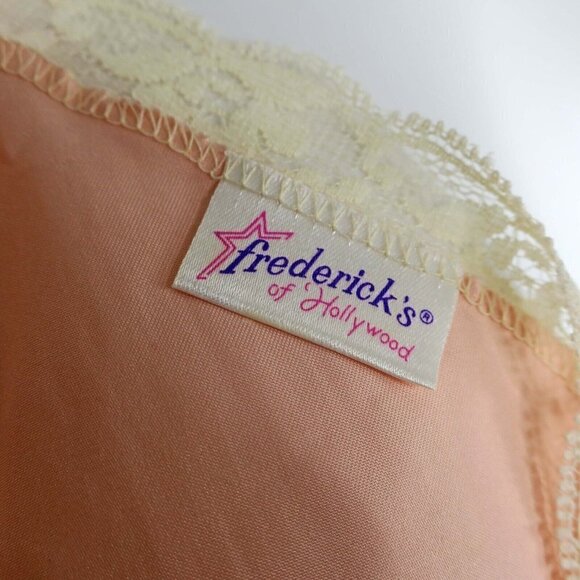 Vintage 90s Fredricks of Hollywood Pink Satin Lace Intimates Cami Camisole Small - Picture 3 of 4